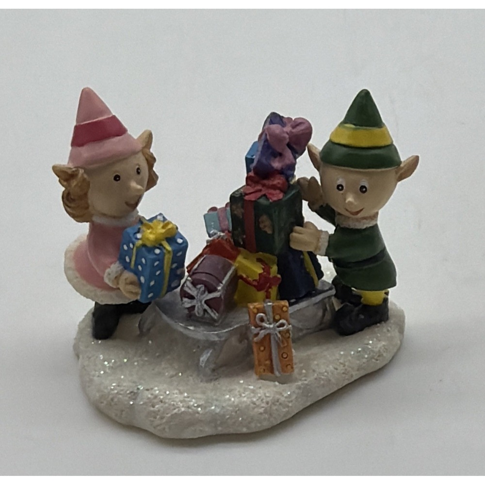 Hawthorne Village Rudolph Christmas Elf With Gifts On Sled 91362 B